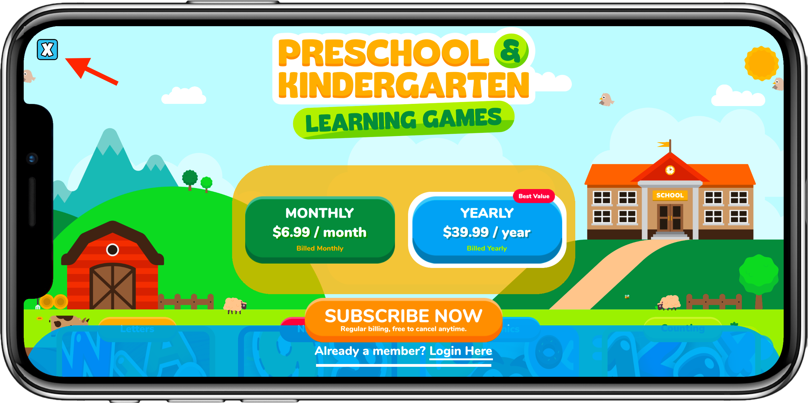 Rosimosi subscription screen